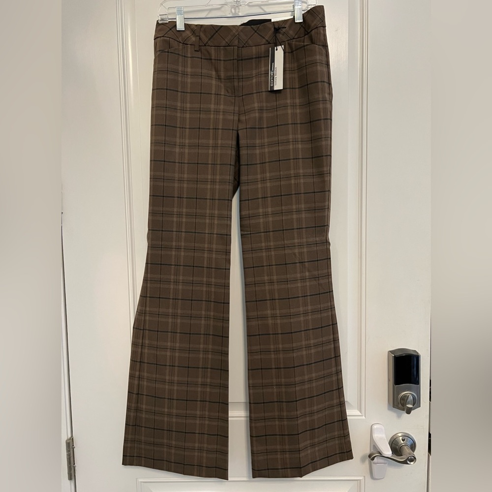 NWT Express size 6 editor luxury stretch plaid pants